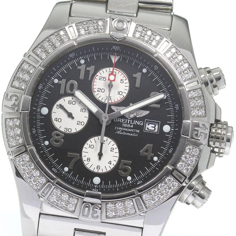 BREITLING Super avenger A13370 Chronograph Diamond Bezel Automatic Men's_836083